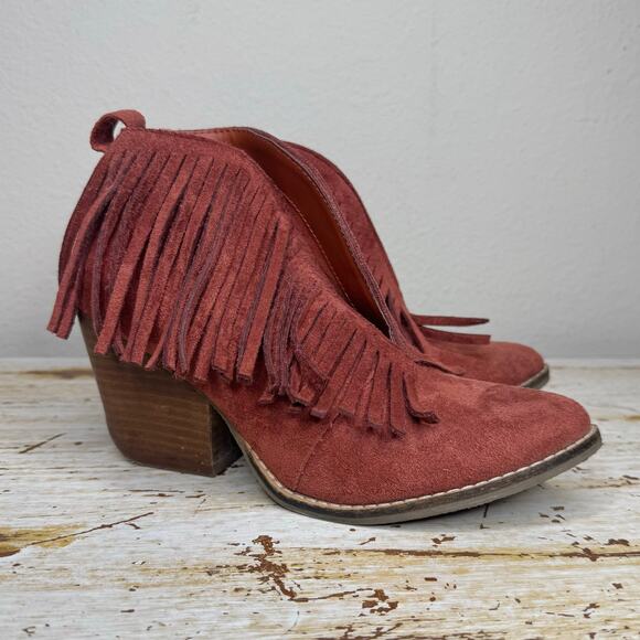 COCONUTS by Matisse Fringe Boho Festival Ankle Booties 6M - Picture 5 of 12